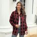 Women's Plaid Button Down Shirt Long Sleeved All Colors And Sizes Available New Spring_ecoleips.com
