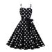 Women's Clothing Polka Dot Dress Retro Long Skirt With Lace Up Skirt With Suspenders_ecoleips.com