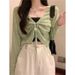 Short Sun Protection Blouse For Women Summer French Style Camisole Outerwear Hot Girl Sheer Fabric Music Festival_ecoleips.com