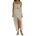 Women's Clothing Spring And Summer Casual Beach Style Suit Sling Slit Design Strappy Long Skirt Two Piece Suit_ecoleips.com