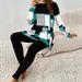 Women's Geometric Print Suit Set – Long Sleeve Top & Casual Pants (S-XXXL, Grey/Green/Red/Blue, Autumn & Winter)_ecoleips.com