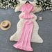 Korean Style Women's Knitted Ruffle Two Piece Set Slim Fit Elegant Summer Commuting Temperament Suit_ecoleips.com