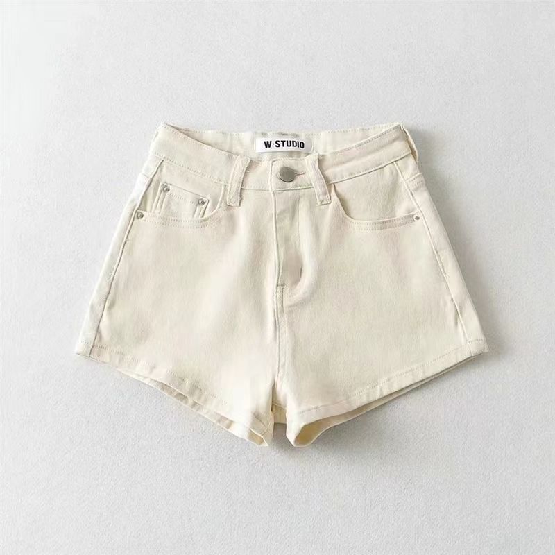 2025s Women's Denim Shorts Summer New Korean Style Elastic Tight Hip-lifting Petite Spring Versatile Hot Pants Trend_ecoleips.com