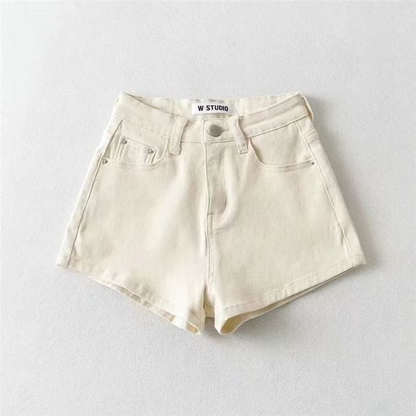 2025s Women's Denim Shorts Summer New Korean Style Elastic Tight Hip-lifting Petite Spring Versatile Hot Pants Trend_ecoleips.com