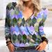 Aria Basics Aria Basics 2022 New European And American Fashion Bestseller Street Style Women's Top Geometric Print Zipper Long Sleeve_ecoleips.com