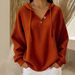 Aria Basics 2026 Cross-Border Autumn/Winter European And American New Solid Color Waffle V-Neck Buttoned Hooded Women's_ecoleips.com