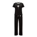Women's Personalized Printed Clothing Set Short Sleeved Crew Neck Top And Loose Sweatpants 8002_ecoleips.com