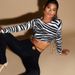 Women's Zebra Print Long Sleeve T-Shirt Sexy Short Cropped Drawstring Top European And American Style Autumn Winter New Fashion_ecoleips.com