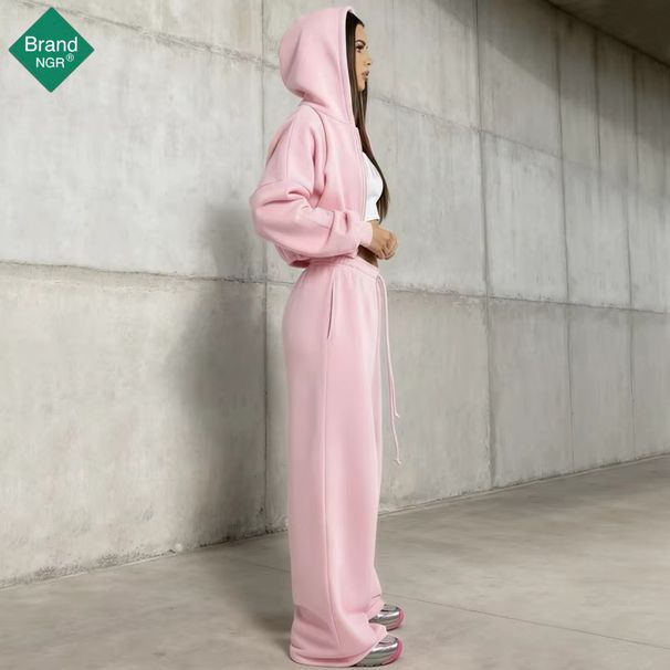 Women's Trendy Sportswear Set - Hooded Sweatshirt & Long Pants, Winter Casual Outfit, Fashionable & Comfortable Matching Loungewear_ecoleips.com