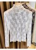 K Perspective Semi High Neck Lace Base Sweater, New Stylish Thin Mesh Small Sweater, Sweater With Inner Lining, Women's Gauze Jacket_ecoleips.com