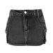 2025 New European And American Cross-Border Denim Women's Summer Retro Stretch Slim Workwear Pocket Short Skirt_ecoleips.com