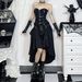 Gothic Culture High-Waisted Slim Fit Midi Skirt for Women Lace-Up Metal Ring A-Line Dark Style Summer New_ecoleips.com