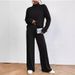 Autumn And Winter Casual High-Neck Knitted Long-Sleeved Suit Women's Sweatshirt Loose Trousers Two-Piece Set_ecoleips.com