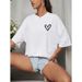 2025 European And American New Short Sleeve For Women, Casual Loose Fit T-Shirt With Unique Heart Print_ecoleips.com
