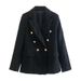 2025s Spring New Women's Fashion Texture Double Breasted Pocket Casual Suit Coat_ecoleips.com