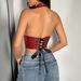 New Women's Clothing European And American Hot And Sexy PU Leather Neck Buckle Waist Rhombus Design Top_ecoleips.com