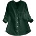 New Spring And Autumn Cotton-Linen Shirt For Women, Long Sleeve, Loose Fit, Fashionable Design, Solid Color V-Neck Linen_ecoleips.com