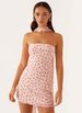 Women's Clothing New Tube Top Chiffon Print Tight Dress_ecoleips.com
