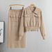 High Grade Knitted Suits For Women In New Polo Collar Sweater Skirt Two Piece Suit_ecoleips.com
