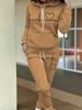 Women's Fleece Tracksuit Set Casual Loungewear Long Sleeve Hoodie And Joggers with Heart Print Comfortable plus Size Home Clothes_ecoleips.com