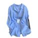 Women's Clothing Linen Casual Cotton And Linen Lapel Sun Protection Tops Summer New Thin Shirt Shirt Cardigan Jacket Loose Long Sleeves_ecoleips.com