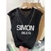 Women's Clothing Cool Refreshing Knitted Short Sleeve Top For Petite Figures Casual Versatile Stylish Cropped Sweater With Lettering New Arrival_ecoleips.com