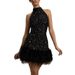 Women's Clothing New Sexy Sleeveless Slim Shiny Plush Dress Dress Sequins_ecoleips.com