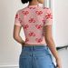 Women's Clothing Women's Fashionable Bow Print Short Round Neck T-Shirt Top Casual Sporty Digital Design For Spring Summer_ecoleips.com