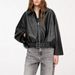 Vintage-Inspired Women's Faux Leather Bomber Jacket - Stylish Spring Casual Coat With Relaxed Fit (Black, Brown)_ecoleips.com
