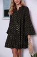 2024 European And American Cross-border Foreign Trade Spring New Women's Printed Gold-embossed Pleated Bell-sleeve Loose_ecoleips.com