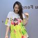 Women's Clothing Women's Round Neck Pullover Short Sleeved T Shirt Women's Summer 3d Printing Fashion Beaded Half Sleeved Top_ecoleips.com