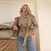 Retro Lapel Double Breasted Short Windbreaker Jacket For Women With Double Breasted Lace Up Versatile Long Sleeves New_ecoleips.com