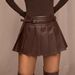 High-Waisted Pleated PU Leather Skirt Anti-Exposure Short Skirt Versatile Hot Girl Fashion_ecoleips.com