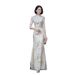 Elegant Modern Cheongsam Dress – Slim Fit Long Tailored Qipao With Flared Hem For Women, Chinese-Inspired Formal Gown For Stage & Evening Events_ecoleips.com