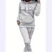 Women's Fleece Tracksuit Set Casual Loungewear Long Sleeve Hoodie And Joggers with Heart Print Comfortable plus Size Home Clothes_ecoleips.com