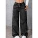 High-Waisted Wide-Leg Retro Style Draped Jeans Loose Straight Leg Trousers Women's Clothing Denim_ecoleips.com