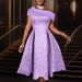 Women's Clothing New Contrast Color Oblique Shoulder Dress Banquet Dinner Dress Dress_ecoleips.com