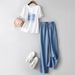 Women's Clothing Casual Suits Loose Short Sleeved T Shirts Simple Tops And Pants Slim Two Piece Suits_ecoleips.com