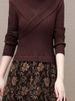 K Elegant Knitted Long-sleeved Dress; 2 New Fashionable Faux Two-piece Women's Outfit; High-end Exquisite Base Dress. No Bag_ecoleips.com