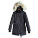 Women's Winter Parka With Detachable Wolf Fur Hood - 86%-90% White Duck Down Filling, Water-Resistant Polyester Shell, Mid-Length Warm Coat_ecoleips.com