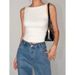 Women's Off-Shoulder Slim Fit Sleeveless T-Shirt Double Layer Comfortable Top European American Style Summer New 2025_ecoleips.com