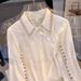 Women's Clothing Embroidered Long Sleeved White Shirt For Women New Spring And Autumn Design Niche Fashion Retro Temperament Versatile Shirt Tops_ecoleips.com