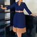 Elegant Notched Lapel Winter Knit Dress for Women with Belt Pleated Skirt Stylish S-XXXL_ecoleips.com