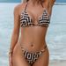 Women's Clothing Printed Lace Up Sexy Bikini Three Piece Swimsuit Female Beach Skirt Hot Spring Swimsuit_ecoleips.com