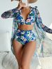 Women's Premium Bikini Set - 3 Piece Sexy Swimwear With Floral Print & Multiple Colors_ecoleips.com