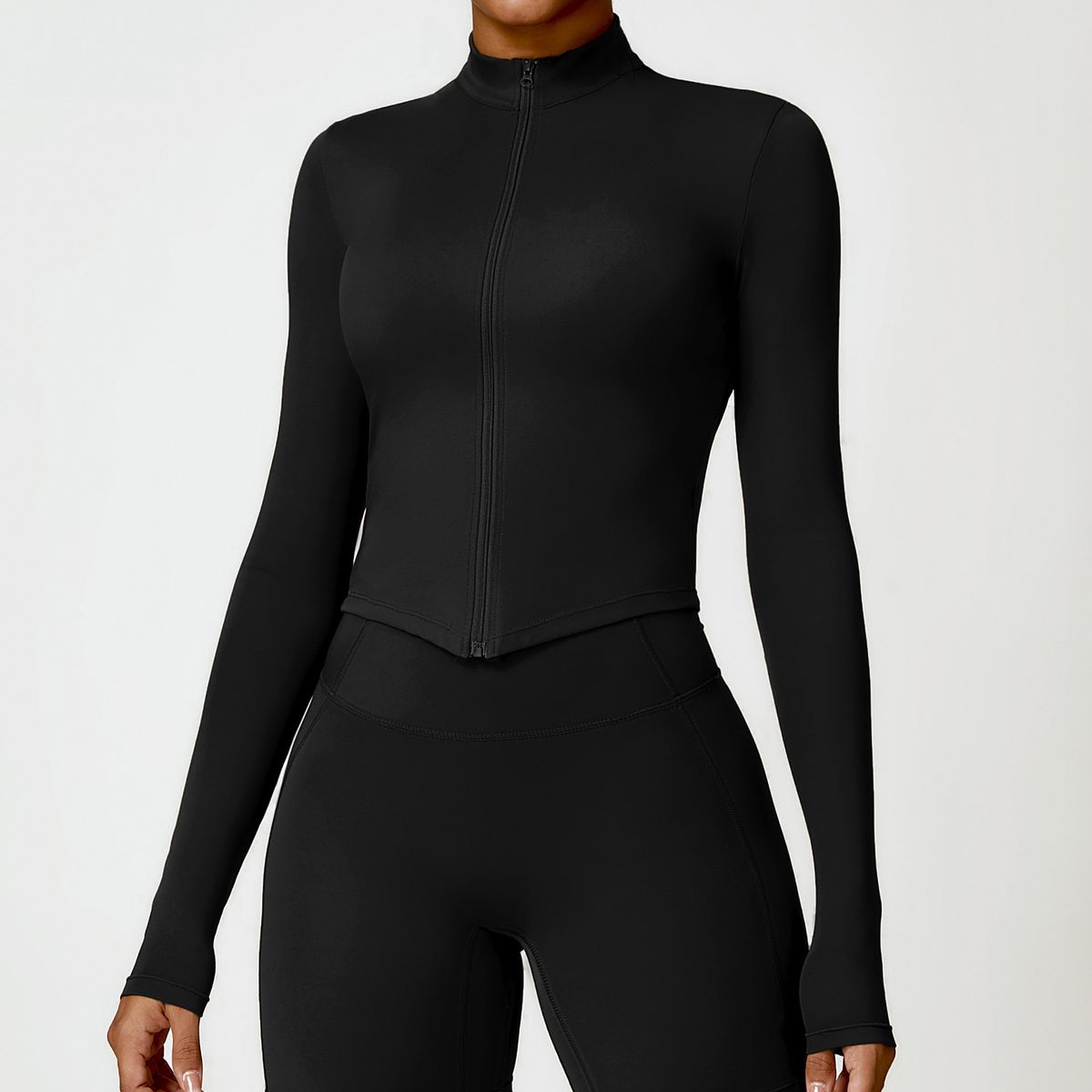 Women's Clothing Drying Nude Fitness Jacket For Women With Zipper For Running Tight Long Sleeved Yoga Jacket 8503_ecoleips.com