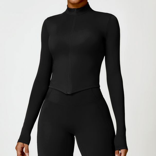 Women's Clothing Drying Nude Fitness Jacket For Women With Zipper For Running Tight Long Sleeved Yoga Jacket 8503_ecoleips.com