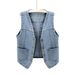 DY Women's Sleeveless Denim Vest Short Loose Style Versatile Jacket Summer Outerwear_ecoleips.com