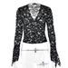 Women's Clothing Spring And Summer New Hot Girl Pure Lust Style Tops Sexy Slim Lace V Neck Trumpet Sleeves_ecoleips.com