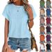 Women's Clothing Spring And Summer New Solid Color Round Neck Loose Short Sleeved T Shirt Tops Women's Spot_ecoleips.com